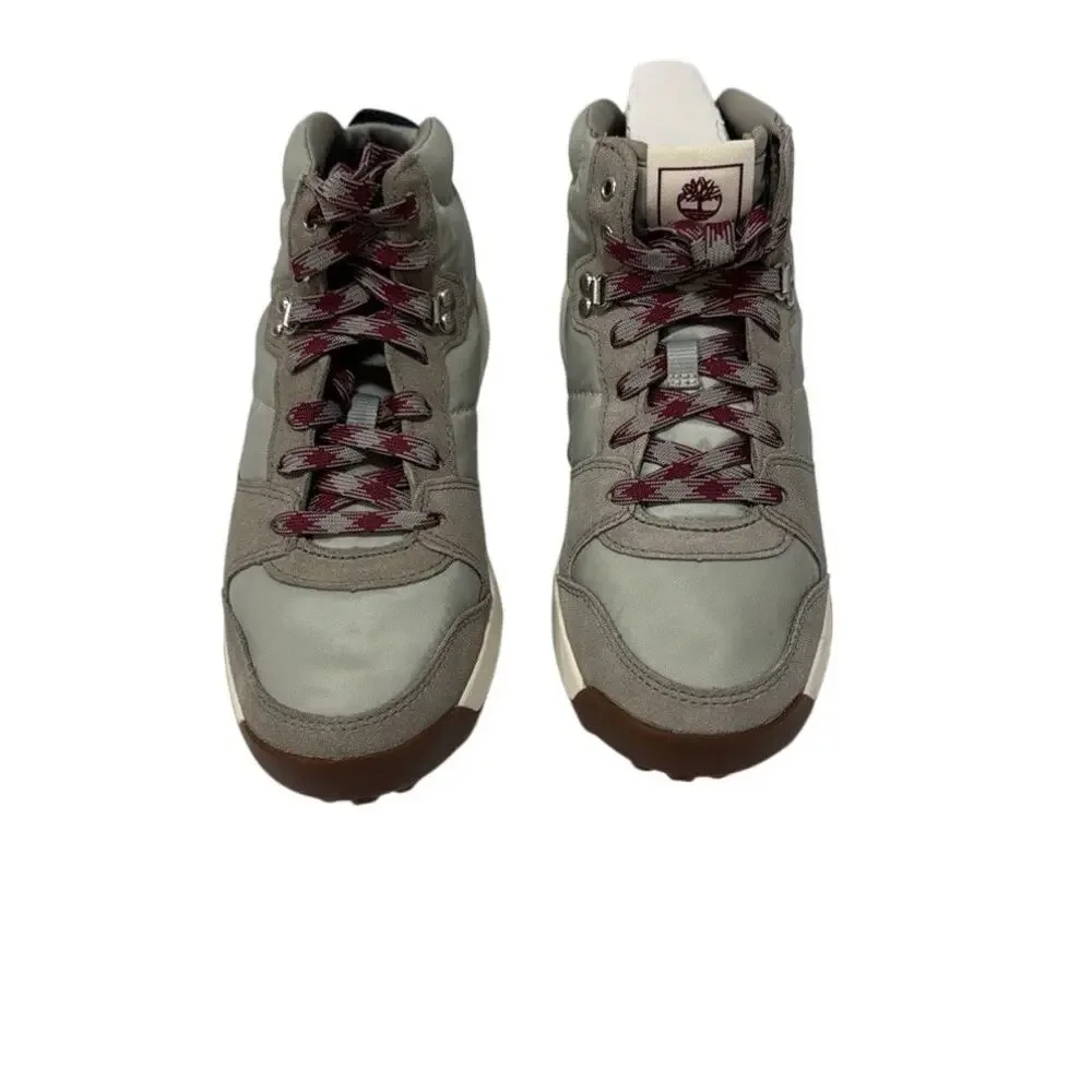 Timberland Retro Swift Women High Top Lace Sneakers - Light Grey Woven - Size: 8